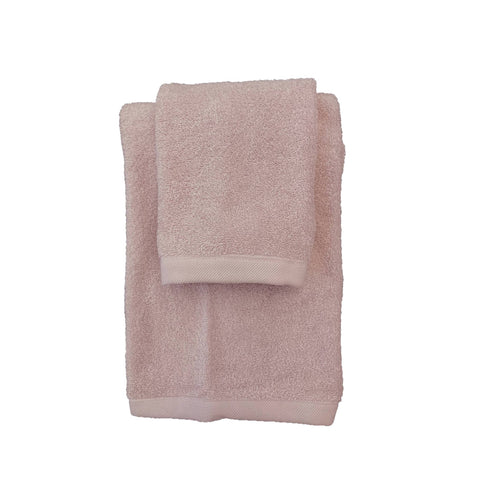 BIANCO PERLA Coppia di asciugamani da bagno rosa PERLA in spugna 60x110 cm 40x60 cm