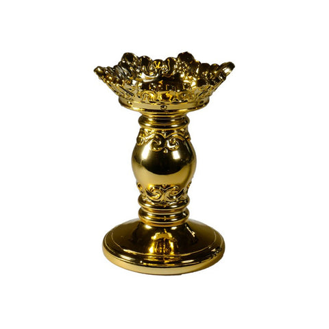 VIRGINIA CASA Candeliere corona REGALE in ceramica MADE IN ITALY oro h 22 cm