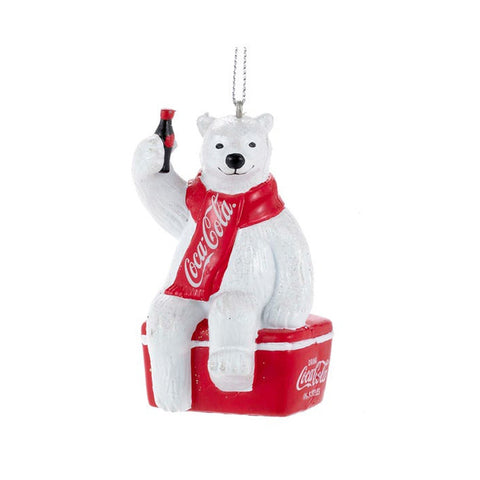 KURTADLER Coca-Cola ours décoration de sapin de Noël en plastique blanc rouge H8,9 cm