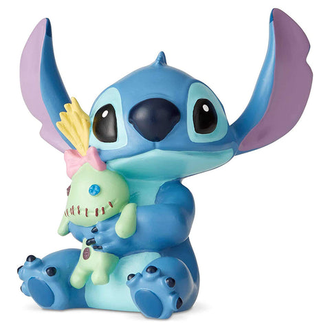 Disney Statuina Mini Stitch con bambolina "Lilo & Stitch" in resina 6x8,9xh6,4 cm