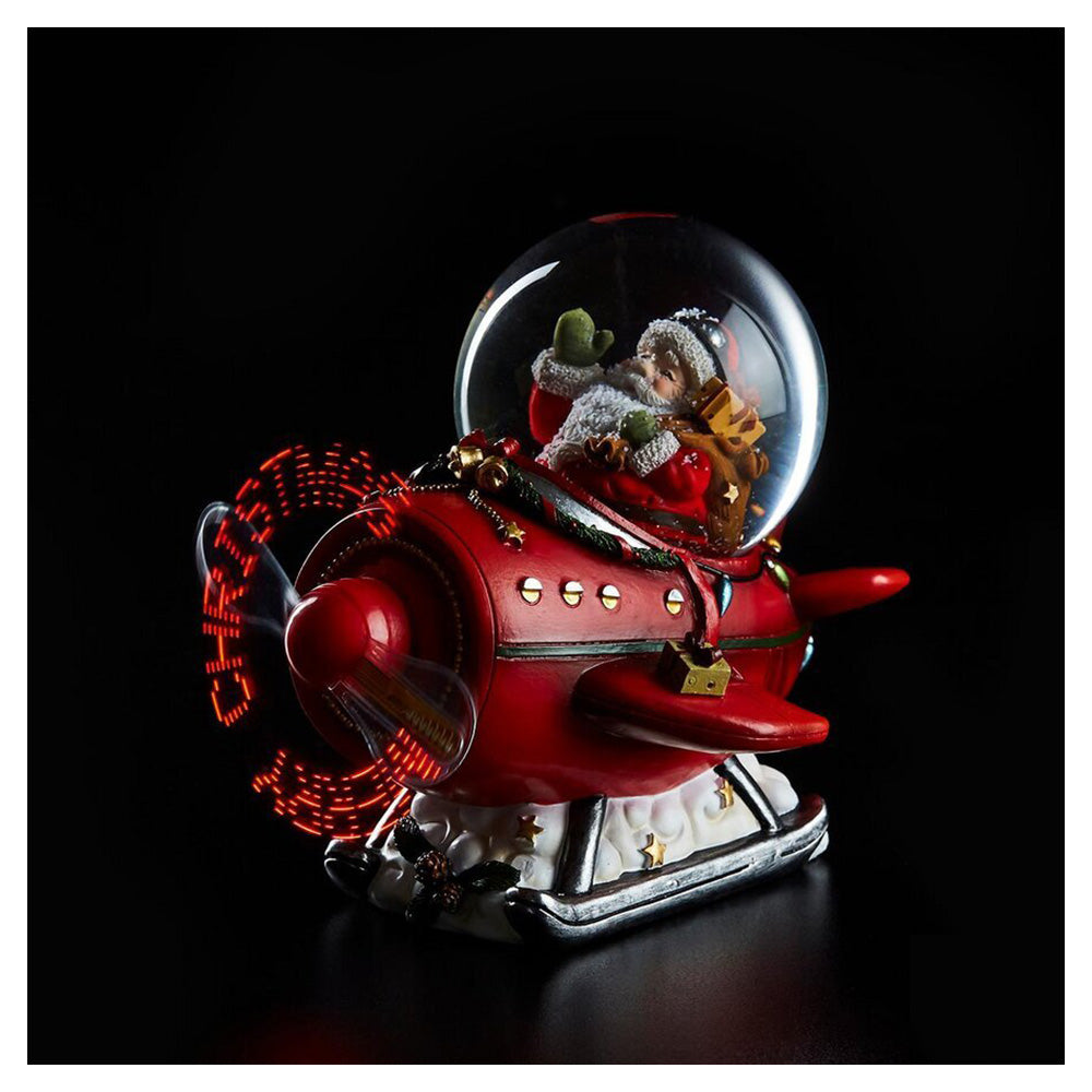 Roman 31078 - Globo Musicale Babbo Natale In Slitta Con Villaggio E Movimento, 19,7 Cm - 2