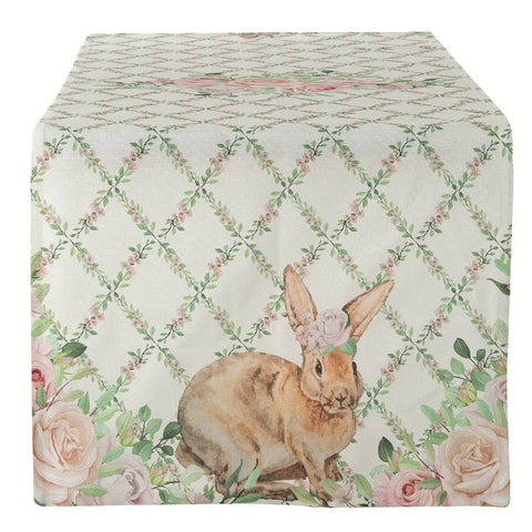 BLANC MARICLO' Runner da tavola 50x150 cm ROMANTIC EASTER con coniglietto A30313