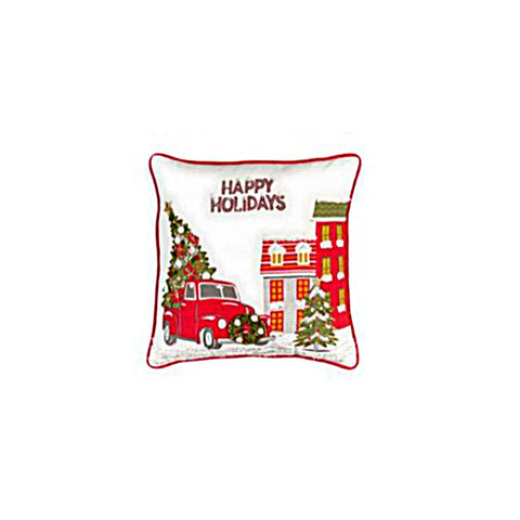 NUVOLE DI STOFFA Cuscino arredo quadrato cuscino natalizio cotone rosso 45x45 cm