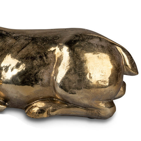 Formano Cervo sdraiato in pietra oro artigianale 38 xH29 cm