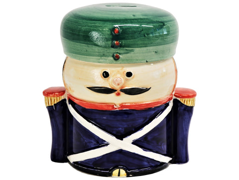 VIRGINIA CASA Salvadanaio in ceramica soldatino con cappello verde H17cm K172OR-DEC