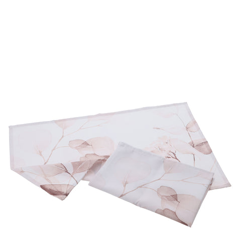 HERVIT Set due tovagliette bianco / rosa con decori floreali Botanic 60x40 cm