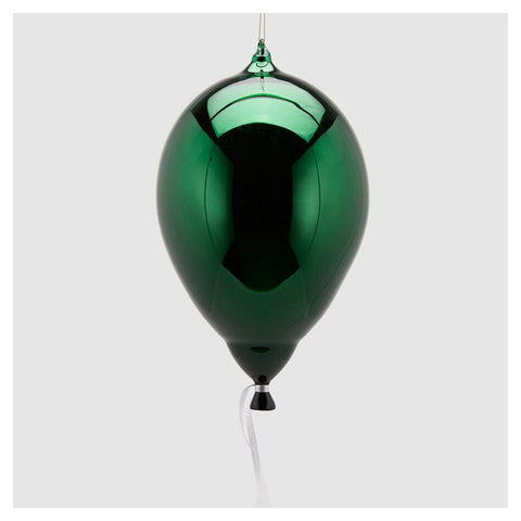 EDG - Enzo De Gasperi Palloncino natale grande da appendere, decoro natalizio in vetro lucido D20xH32 cm 3 varianti (1pz)