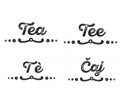 ISABELLE ROSE Barattolo del tè beige 14 cm con 4 stickers in lingue diverse CAN2
