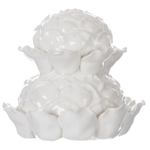 BLANC MARICLO' Decorazione floreale "ETEREA" in ceramica bianca H14cm a2537099av