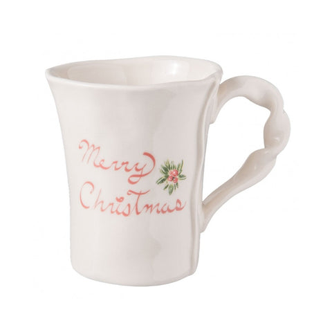 CLAYRE E EEF Tazza Mug natalizia ceramica Merry Christmas bianco 300 ml 13x9x11