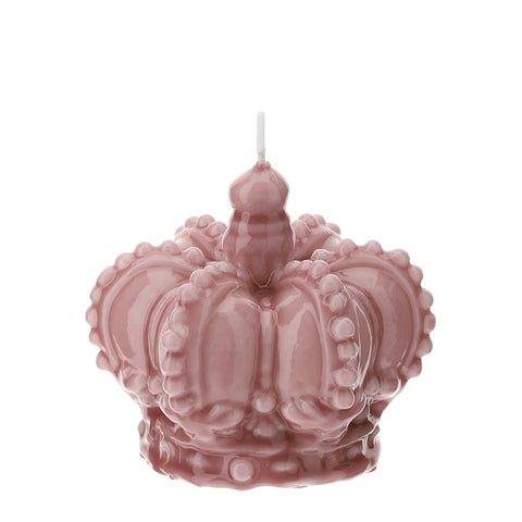 HERVIT Candela corona piccola candela decorativa rosa malva laccato Ø6,5 cm