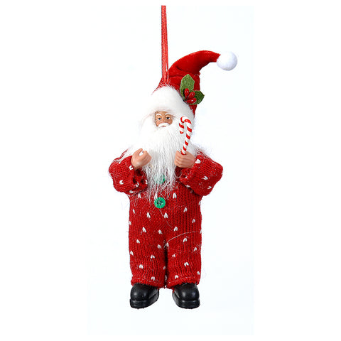 VETUR Decoro natalizio Babbo natale con bastoncino di zucchero da appendere H18 cm