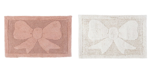 BLANC MARICLO' Tappeto bagno con fiocco PILLOLA rosa e panna 50x80 cm A28777