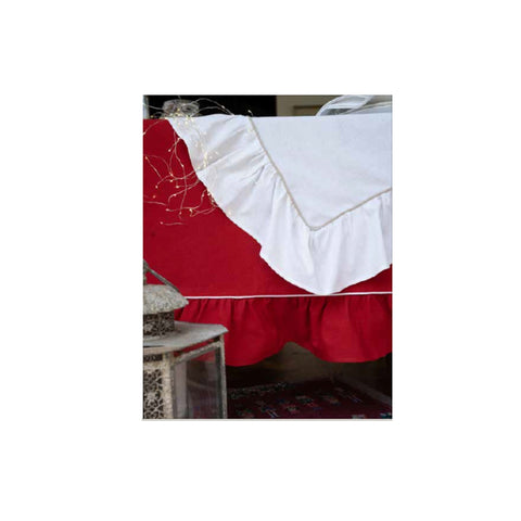 L'ATELIER 17 Runner natalizio in cotone lurex glitterato con rouches in 3 colori 50x150 cm