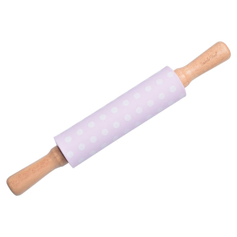 ISABELLE ROSE Mattarello per bambini in silicone rosa con pois bianchi 30cm ROL05