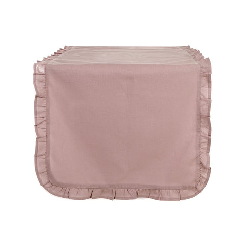 BLANC MARICLO' Runner da tavolo con galetta INFINITY cotone rosa 45x140 cm