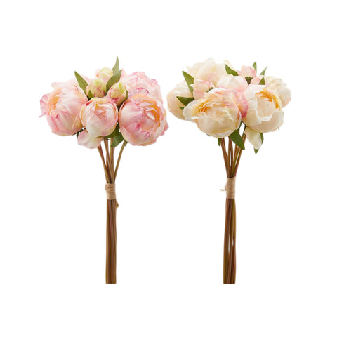 EDG Peonia olis artificiale bouquet mazzo 9 fiori peonie finte H43 cm 2 varianti (1pz)