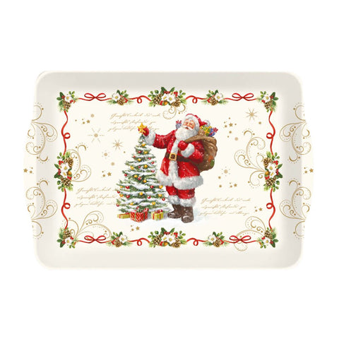EASY LIFE Vassoio rettangolare natalizio con Babbo Natale "MAGIC CHRISTMAS" 22 x 33 cm