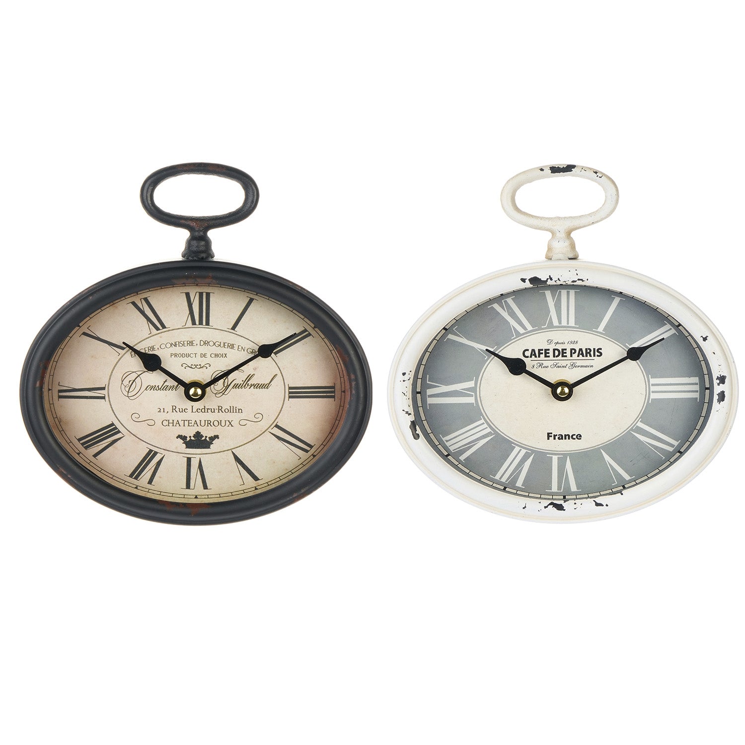 NUVOLE DI STOFFA Orologio ovale da parete 2 varianti bianco e nero 21x22 cm