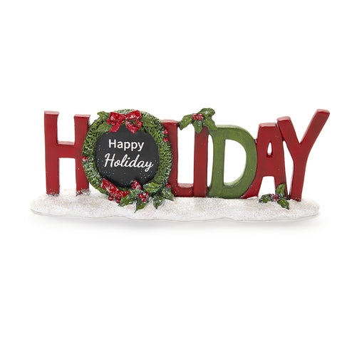 Nuvole di Stoffa Scritta decorativa natale "Happy Holiday" 28x5,5x11 cm