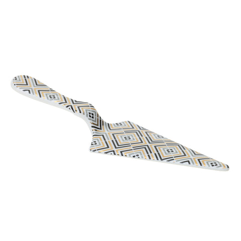 HERVIT Paletta per dolce in porcellana con rombi VLK Design Marrakech 7x22.5 cm