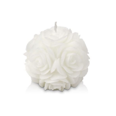 CERERIA PARMA Candela sfera piccola rose candela decorativa cera bianco Ø10 cm