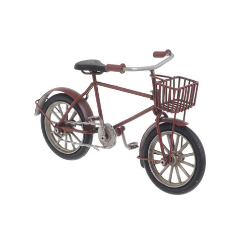 In Art Bicicletta in miniatura in metallo rosso 16.5x5.5x9 cm