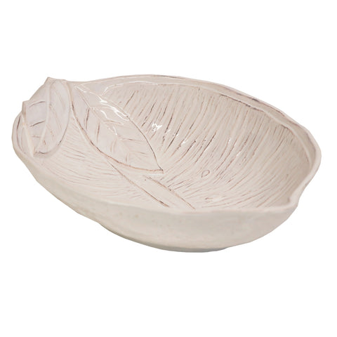 VIRGINIA CASA Insalatiera limone AGRUMI ceramica bianco anticato 43x31 cm