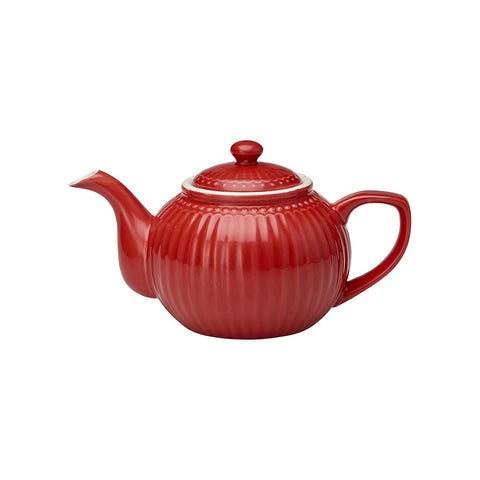 GREENGATE Teiera Caraffa per tè ALICE in porcellana rosso 25x15x15 cm