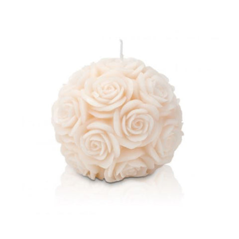CERERIA PARMA Candela sfera piccola rose candela decorativa cera avorio Ø10 cm