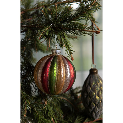 CLAYRE & EEF Decorazione Natalizia set 4 palline per albero in vetro multicolore Ø 8 cm