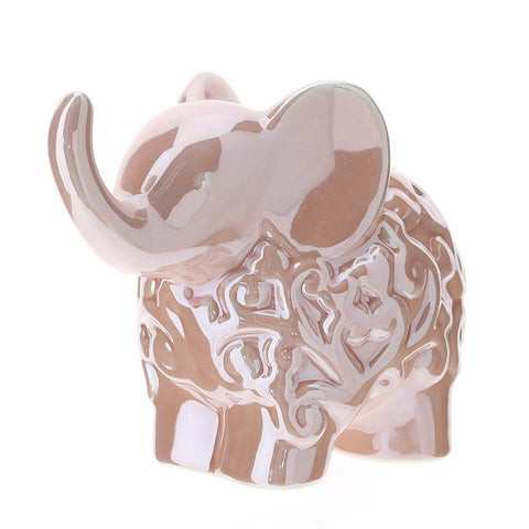 HERVIT Statuina elefante idea bomboniera porcellana rosa perlato H12 cm