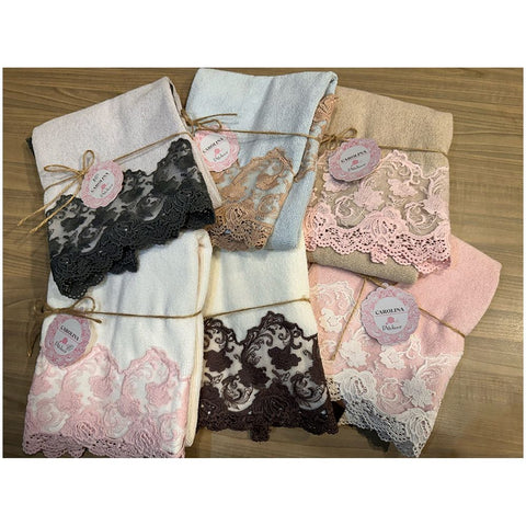 L'Atelier 17 Set 2 asciugamani in spugna "Carolina" Shabby 6 varianti (1pz)