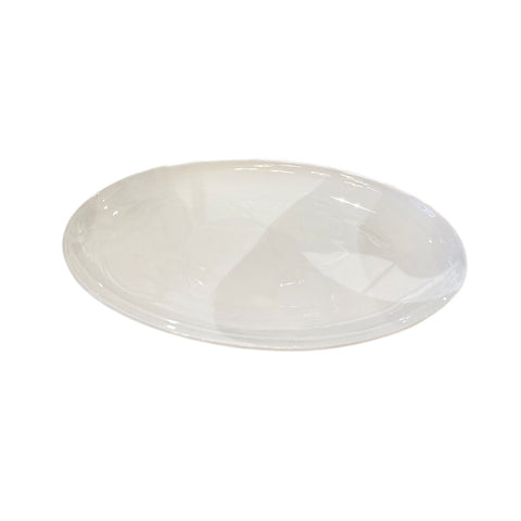 HERVIT Vassoio ovale piatto grande da portata porcellana bianca 36x27 cm