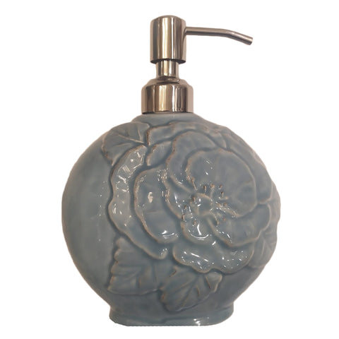VIRGINIA CASA Dispenser sapone dosatore ROMANTICA ceramica turchese 12x8x18 cm