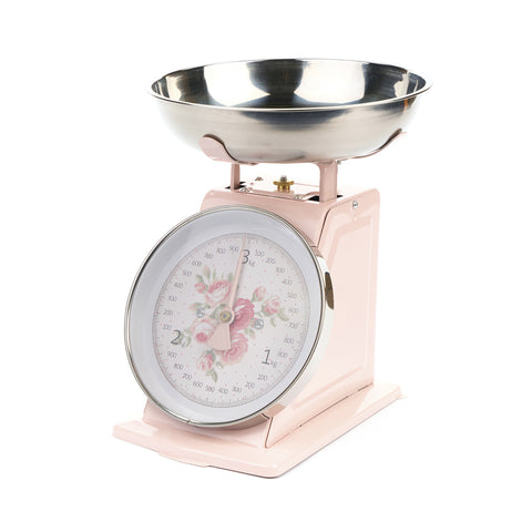 NUVOLE DI STOFFA Bilancia da cucina ANNETTE rosa con fiori 3kg H26 cm