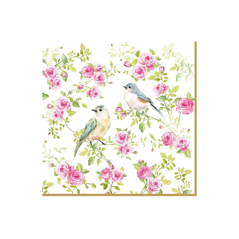 EASY LIFE Confezione 20 Tovaglioli Carta con fiorellini SPRING TIME rosa 33x33cm