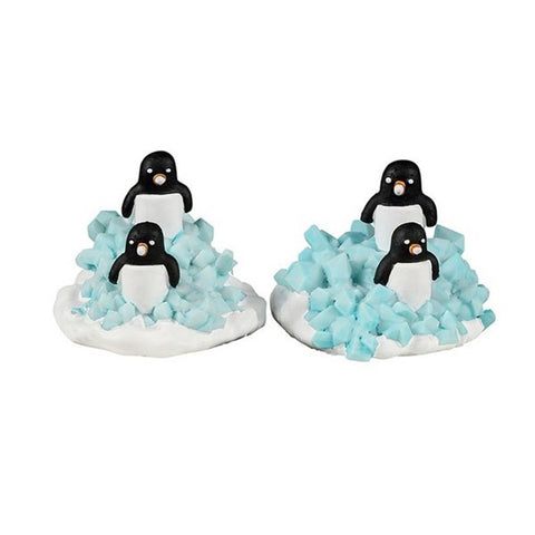 LEMAX Set due pezzi Colonia di Pinguini "Candy Penguin Colony" in resina Sugar 'N' Spice