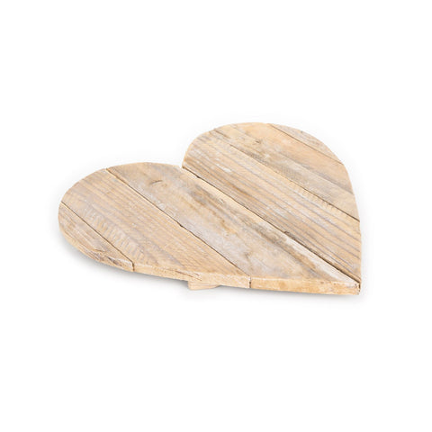 NUVOLE DI STOFFA Sottopiatto Tagliere a forma di cuore legno naturale 35x35x3 cm
