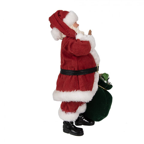 Clayre & Eef  Babbo Natale con doni in tessuto rosso 16x8xh28cm