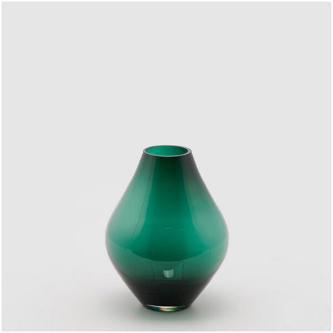 Edg - Enzo de Gasperi Vaso biconic in vetro verde scuro D20xH28 cm