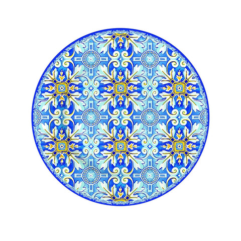 EASY LIFE Piatto dessert ceramica blu fantasia maiolica Ø19 cm R0944-MAIB