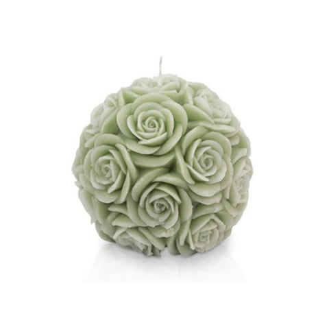 CERERIA PARMA Candela sfera piccola rose candela decorativa cera verde Ø10 cm