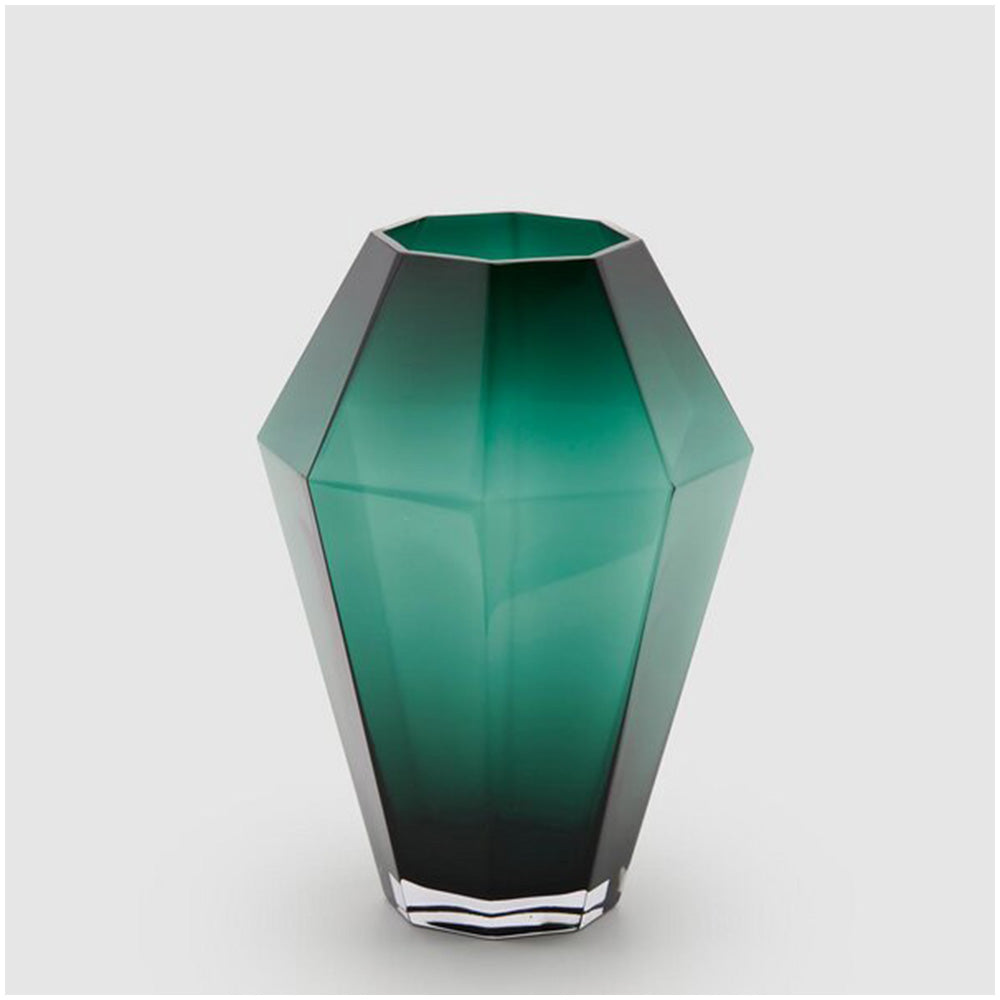 Edg - Enzo de Gasperi Vaso in vetro verde scuro Prismi Nida