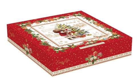 EASY LIFE Vassoio tondo in porcellana 25 cm in box regalo CHME1049