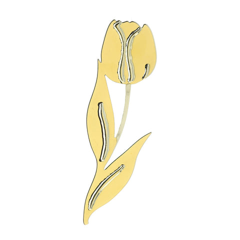 Hervit Tulipano in metallo cromato oro 2,5x8 cm