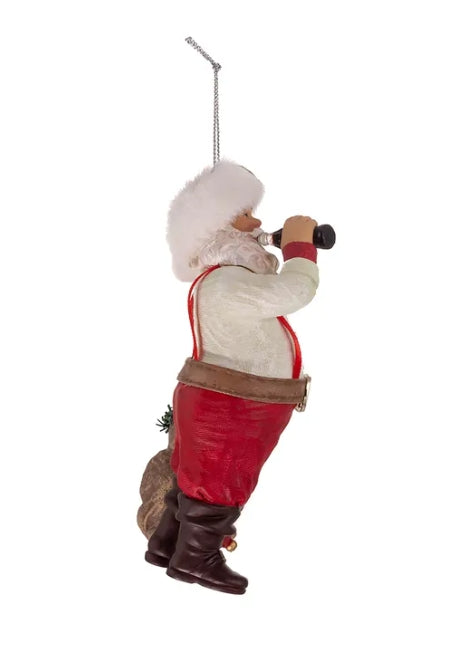 KURTADLER Babbo Natale statuina natalizia che beve Coca-Cola da appendere 10.2x7x14 cm