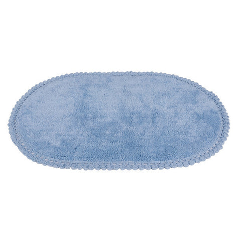 Nuvole di Stoffa Tappeto da bagno ovale blu soffice "Sole" 50x80 cm
