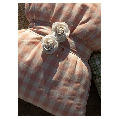 L'ATELIER 17 Cuscino arredo decorativo a forma di fiocco in puro cotone, Collezione: "Chicca" Shabby Chic 40x60 cm 4 varianti