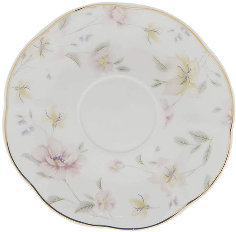 CLAYRE E EEF Tazza da the con piattino porcellana bianco con fiori Ø15x7cm 0,25l